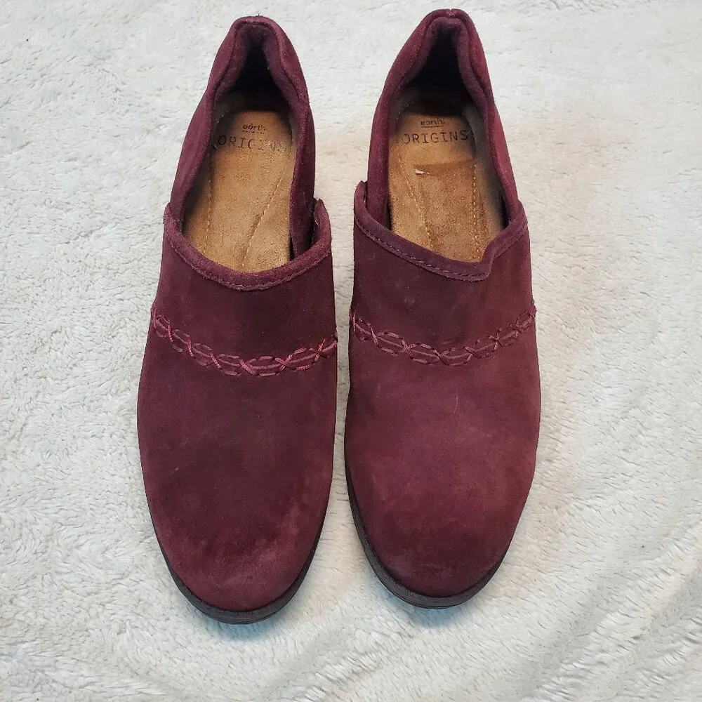 Earth‎ Spirit Burgundy Red Suede Heeled Shoes 8.5 Celestial Bohemian Cottagecore